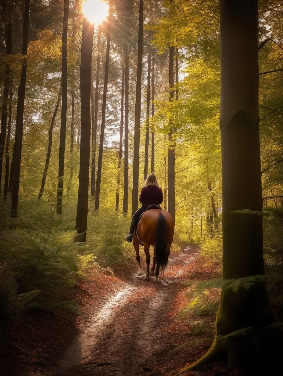 Sentier forestier dans la lumière du matin