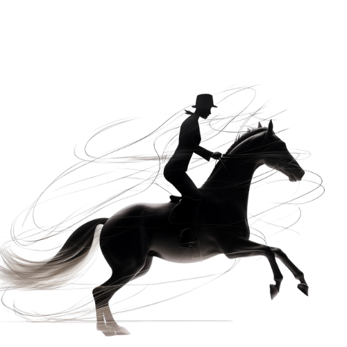 Logo d'un cavalier sur un cheval pour Horizon Equestre